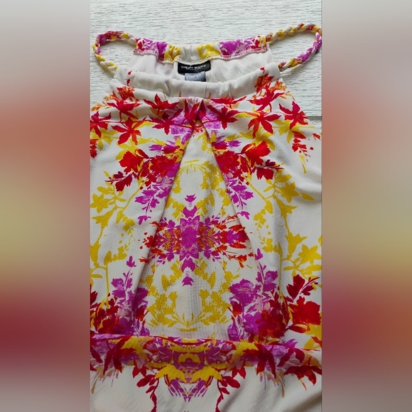 Bisou Bisou Dress Romper Halter Style Slip-on Women's Sz 4 Floral Print - Picture 6 of 12